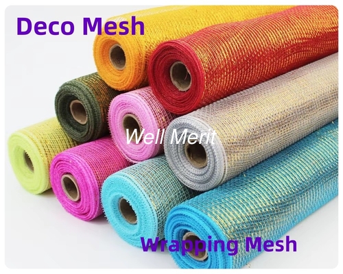 4",6",10",21"DIY Plastic Wrapping Poly Decorative Christmas Ribbon Deco Mesh