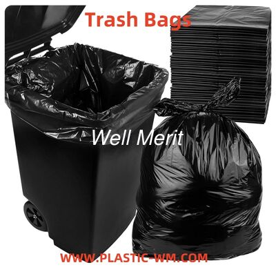 Black Color Plastic Trash Bag Garbage Bags On Roll