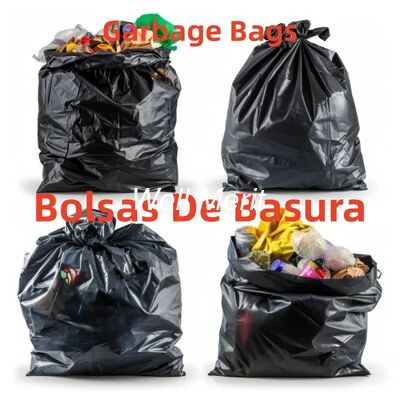 Black Color Garbage Bags/Bolsas De Basura on Roll