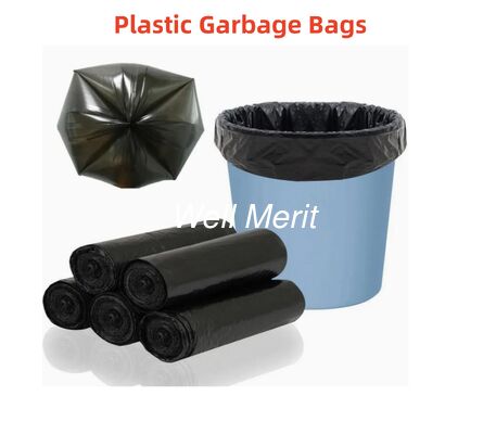 Bolsas de basura de plástico negro en rollo