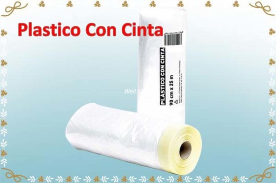 Estafa pregrabada Cinta de Plastico de la película que enmascara para la pintura